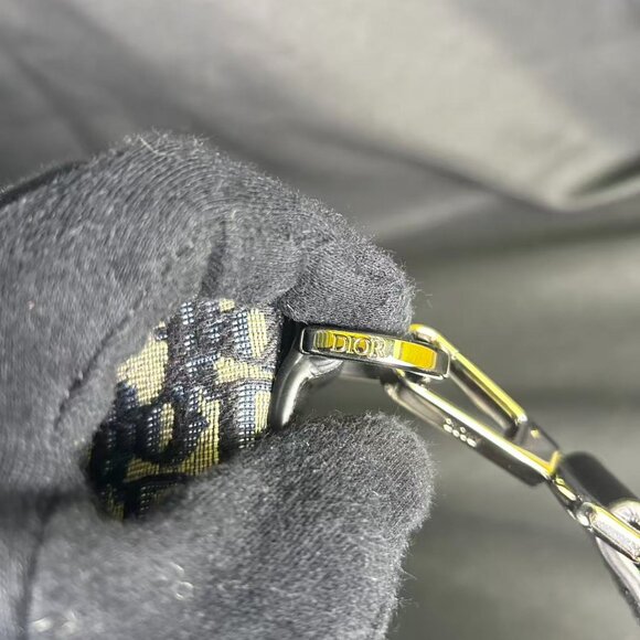 Christian Dior Oblique Canvas 48H Travel Duffle Bag Navy Blue with Shoulder Stra - Picture 8 of 11